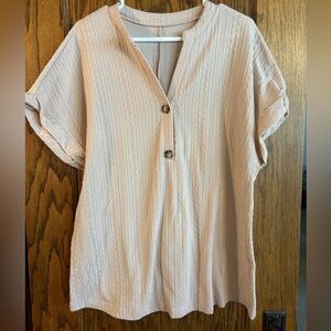 Women's Cream Button-Down Top